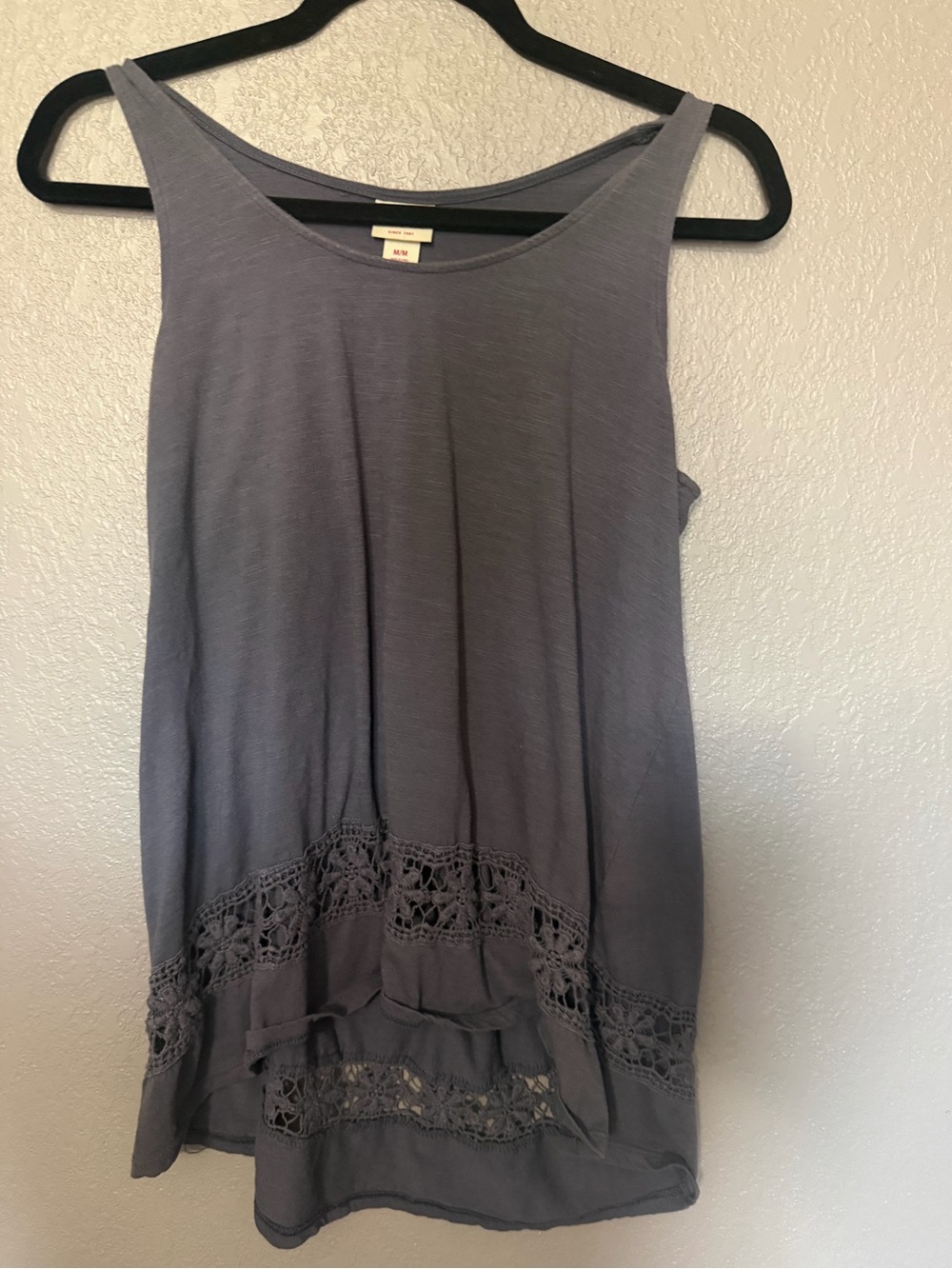 Mossimo Supply Co. Crochet-Hem Tank Top - Gray